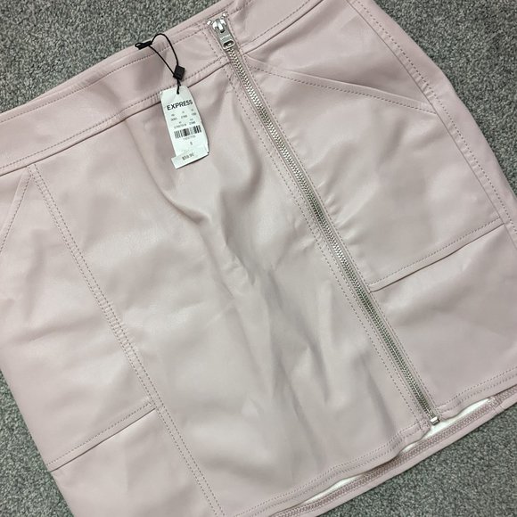 Express Pink Faux Leather Skirt Size 8 - Picture 5 of 5
